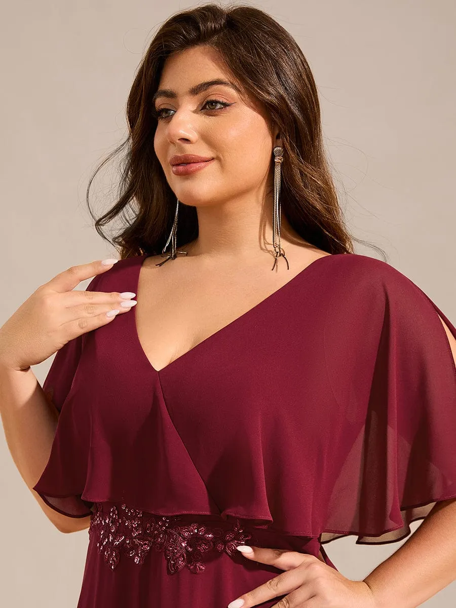 Robe longue de soirée en mousseline de soie grande taille
