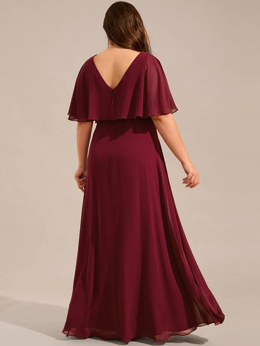 Robe longue de soirée en mousseline de soie grande taille