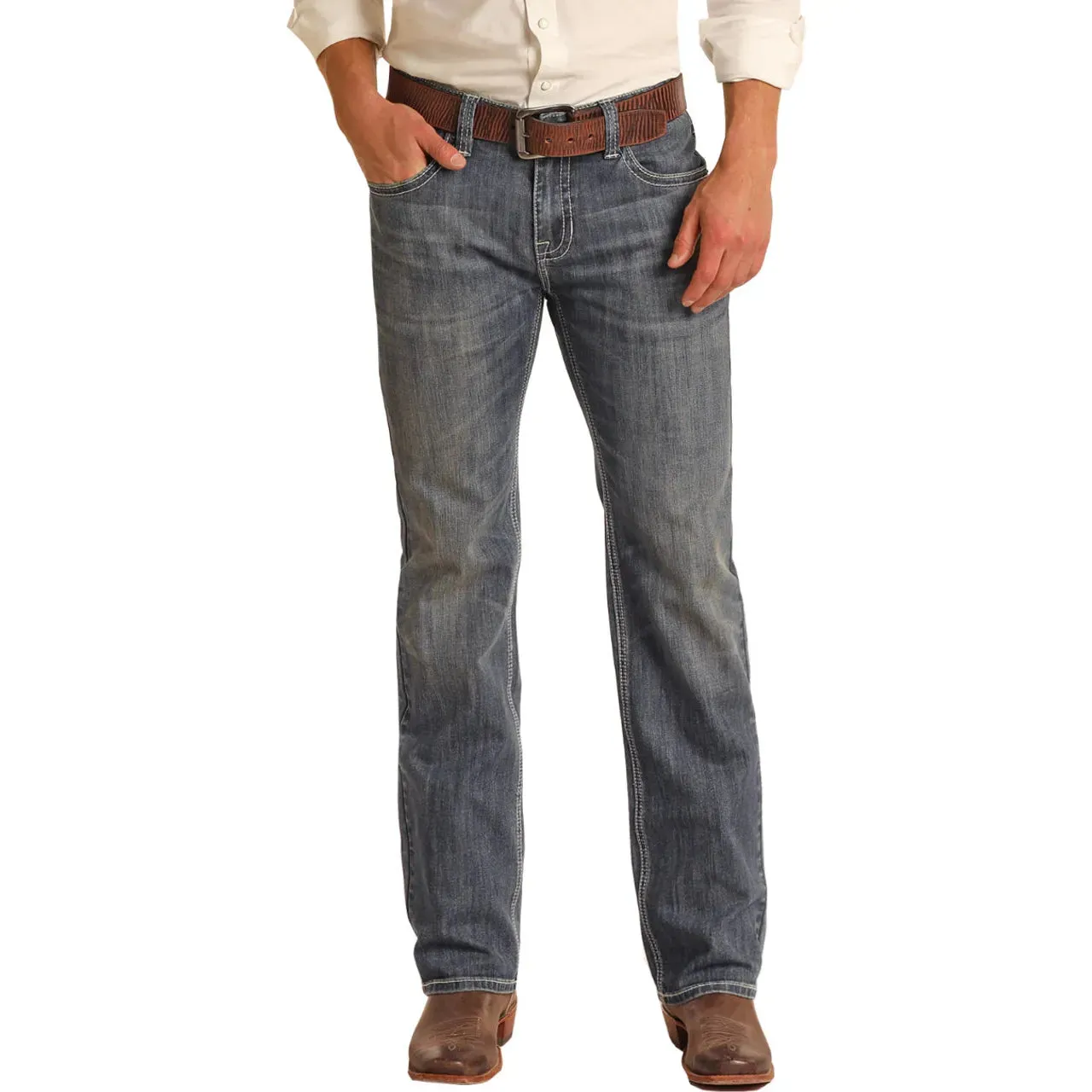 ROCK & ROLL Men’s JEAN - Regular fit, Dark Vintage, Pistol Bootcut, BM0PD06129