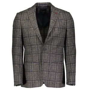 Roy Robson Premium Regular Fit Check Jacket - Beige and Navy Check