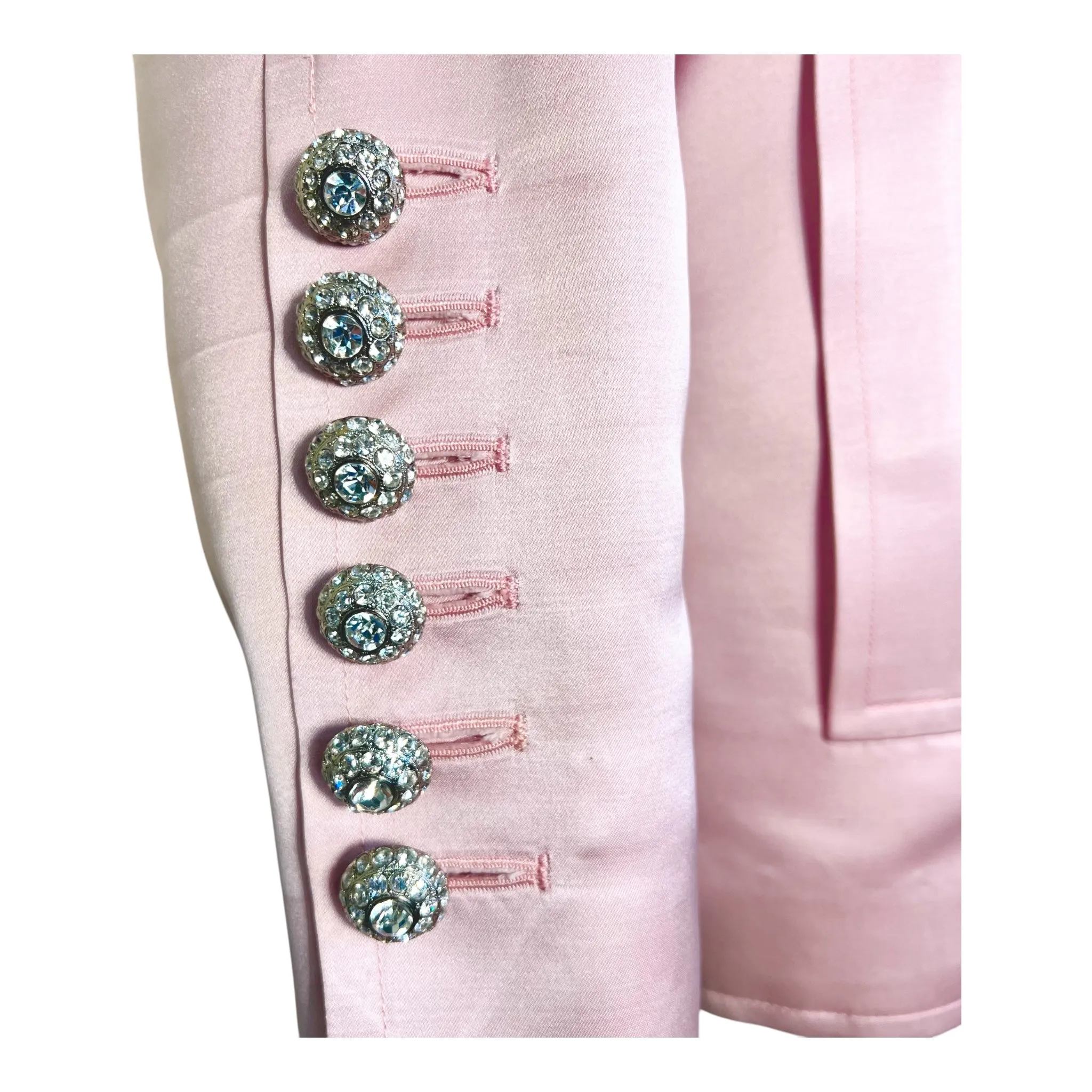 Saint Laurent Rive Gauche 1990's Pink Silk Satin Evening Jacket
