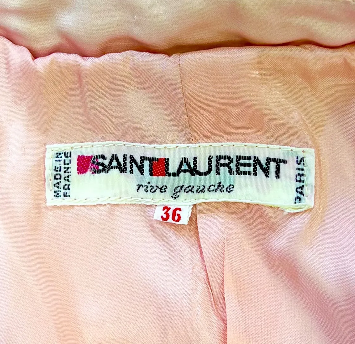 Saint Laurent Rive Gauche 1990's Pink Silk Satin Evening Jacket