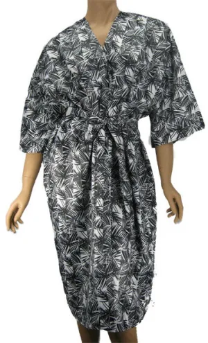 Salon Client Robe In Black White Bamboo Print