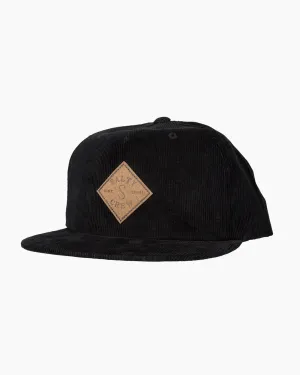 Salty Crew 35035460 Tippet Corduroy 5 Panel Trucker Cap Hat Black