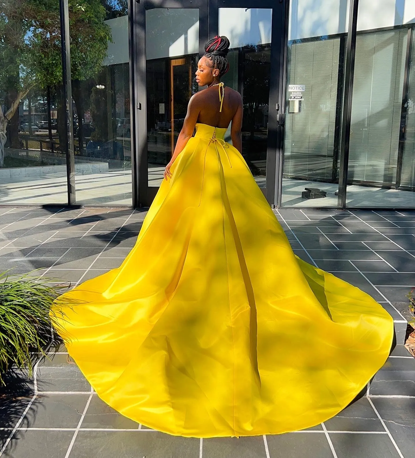 (SAMPLE) High Split Halter Ball Gown