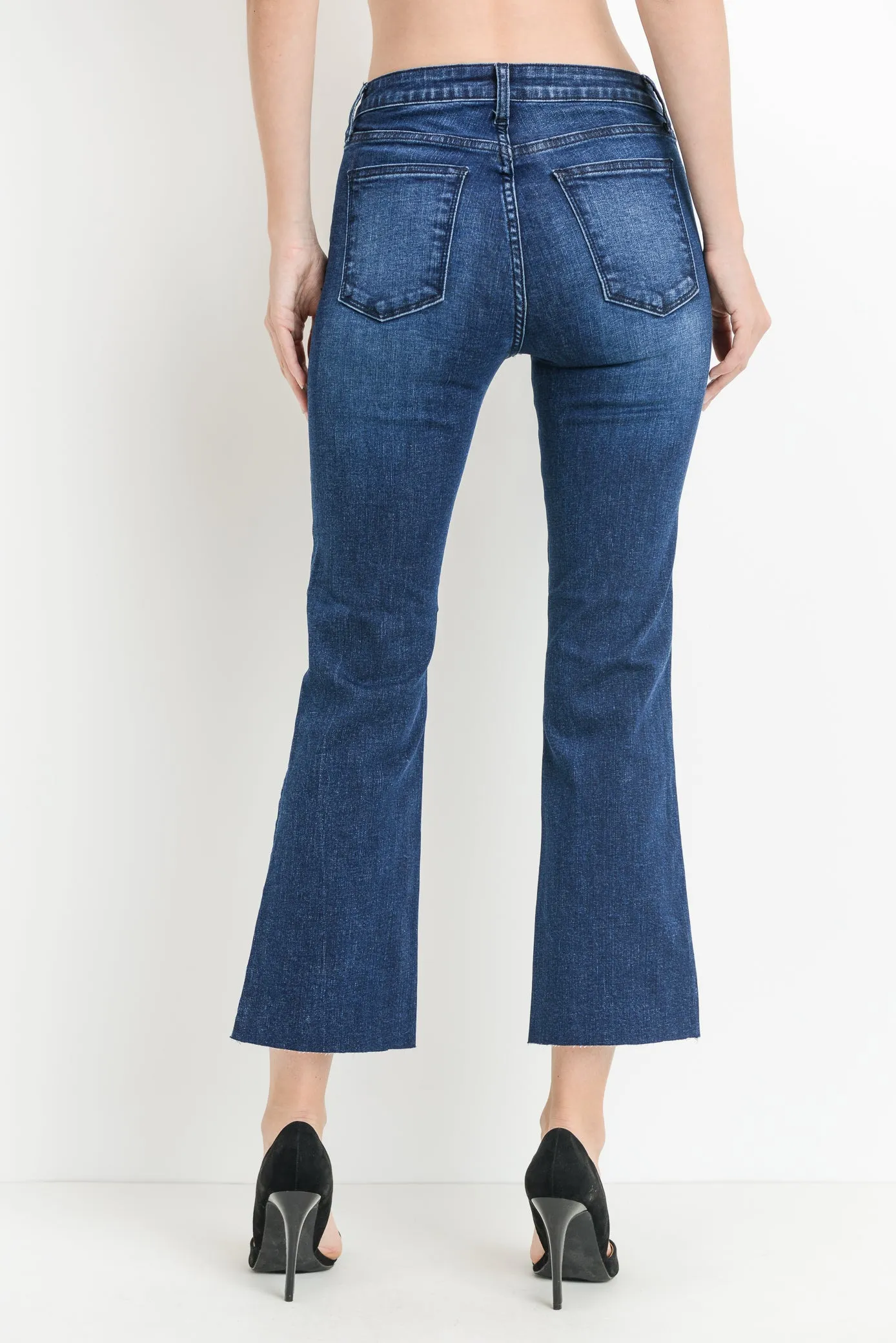 Scissor Cut Crop Flare Jeans