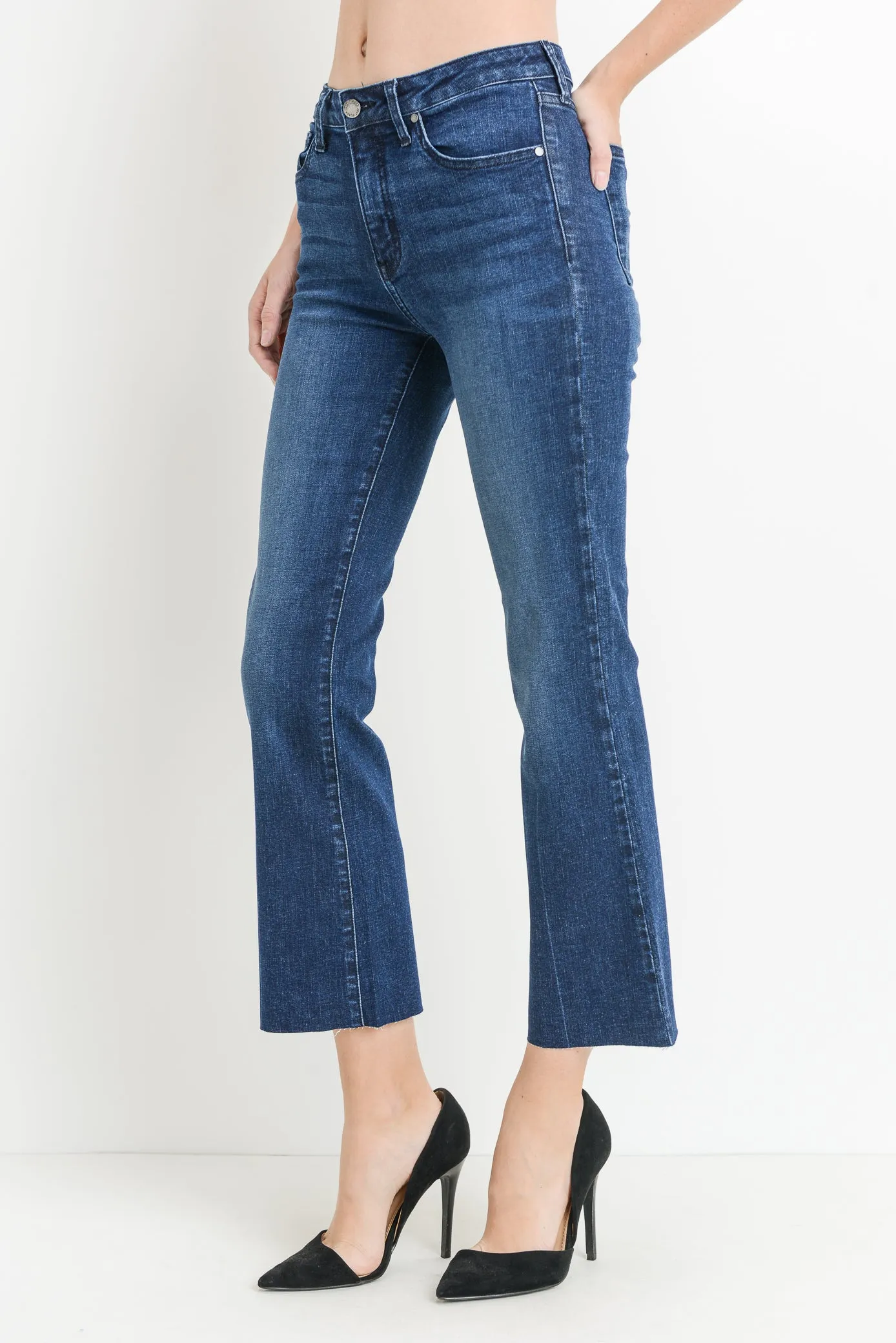 Scissor Cut Crop Flare Jeans