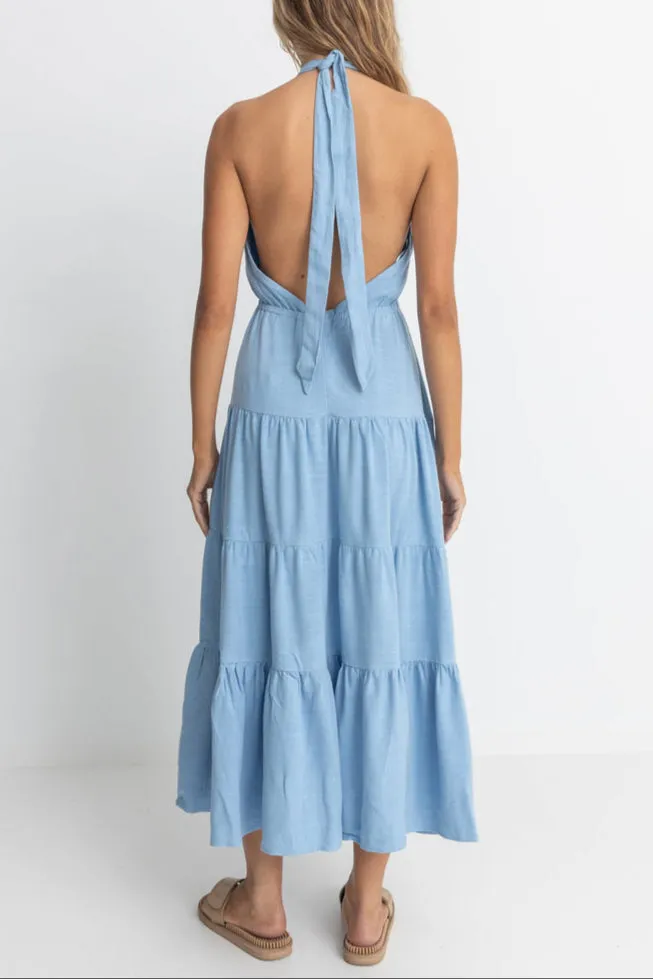 Seacoast Halter Tiered Maxi Dress