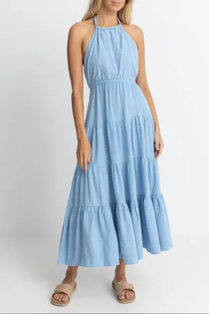 Seacoast Halter Tiered Maxi Dress
