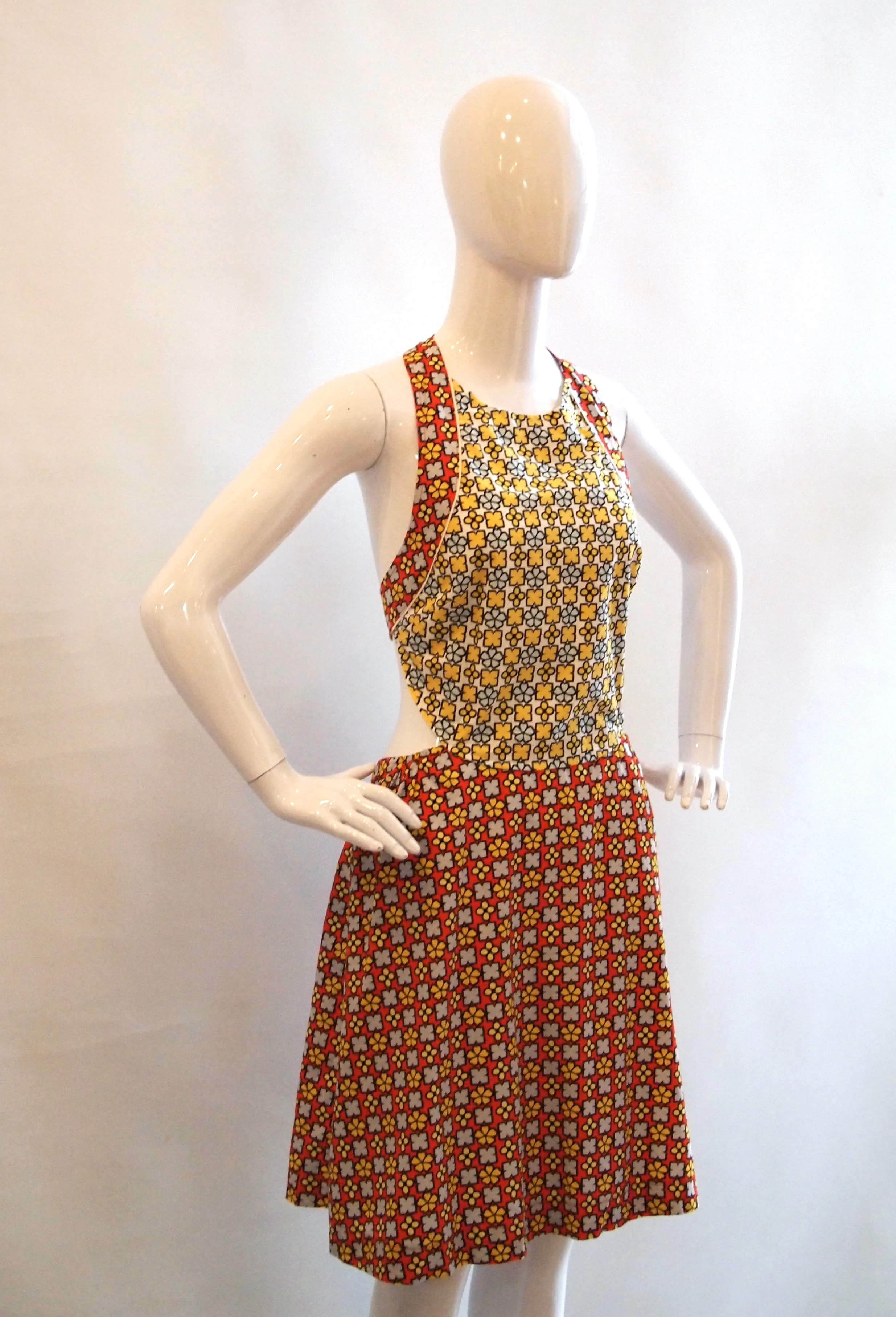 See By Chloe spunky sexy bareback summer print halter dress