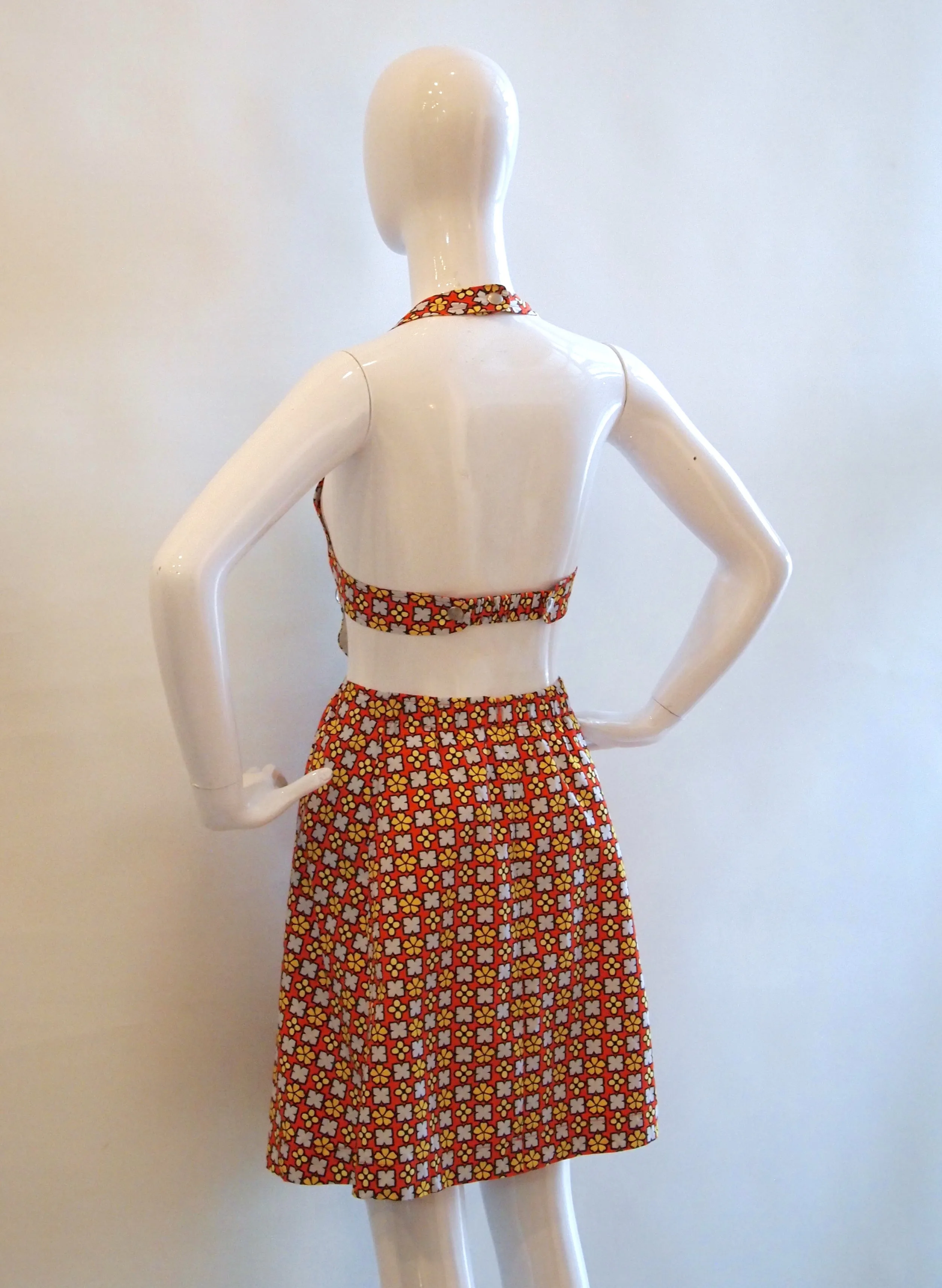 See By Chloe spunky sexy bareback summer print halter dress
