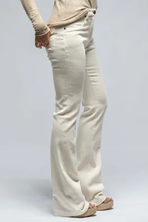 Selma Stretch Cord Flare Pant In White