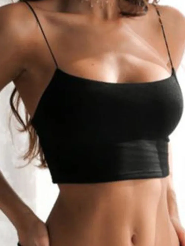 Sexy Black Halter Crop Top - Women's Backless Camisole