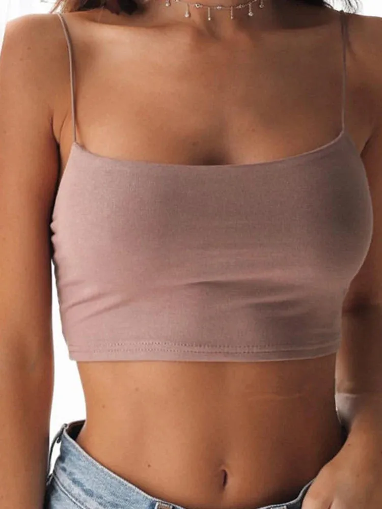 Sexy Black Halter Crop Top - Women's Backless Camisole