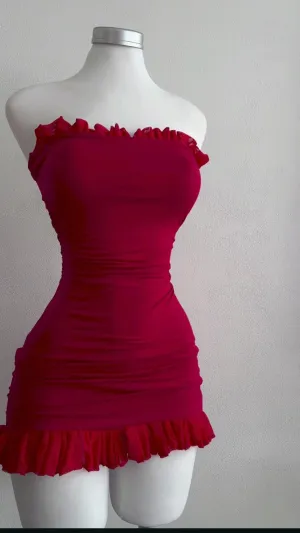 Sexy Red Strapless Sheath Short Party Dress Homecoming Dress Birthday Dress, DP4826