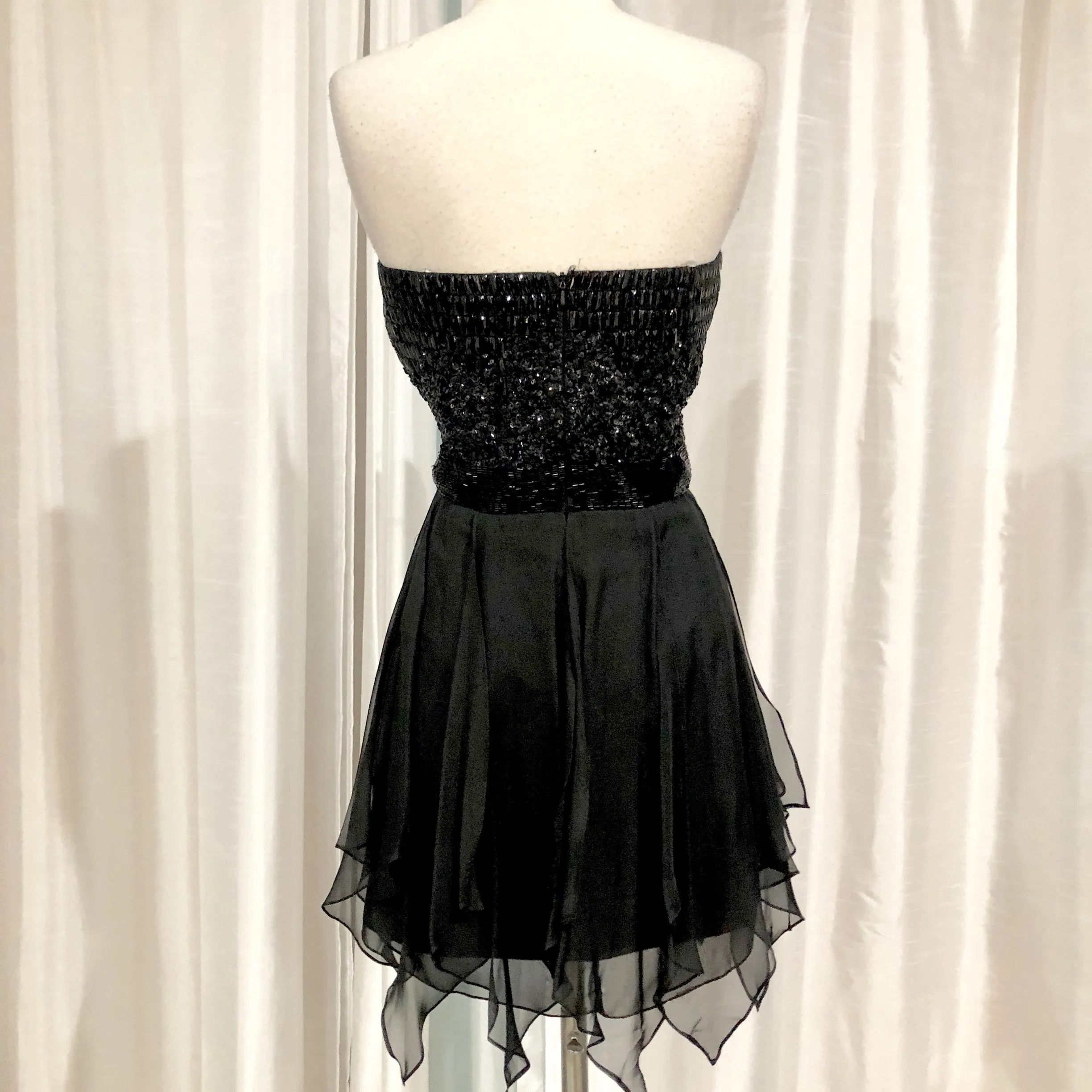 SHERRI HILL Black Embellished Strapless Black Dress Size 18