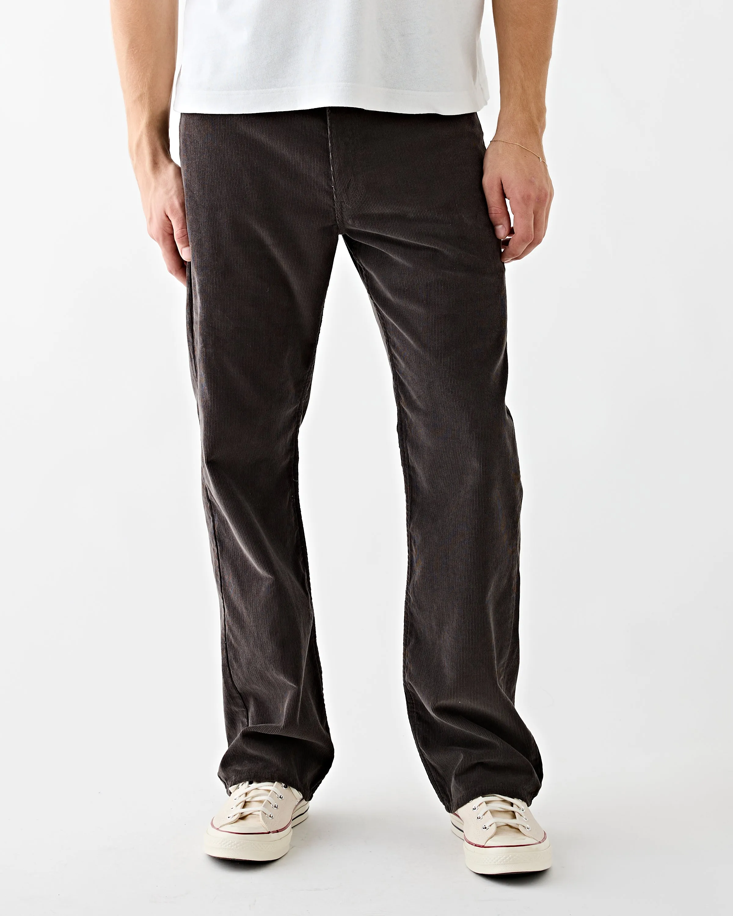 Shoe Cut Jeans Corduroy Grey
