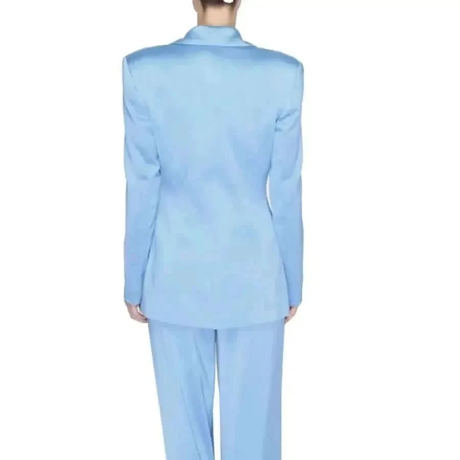 Silence Women's Blue Blazer with Low-Cut V-Neck