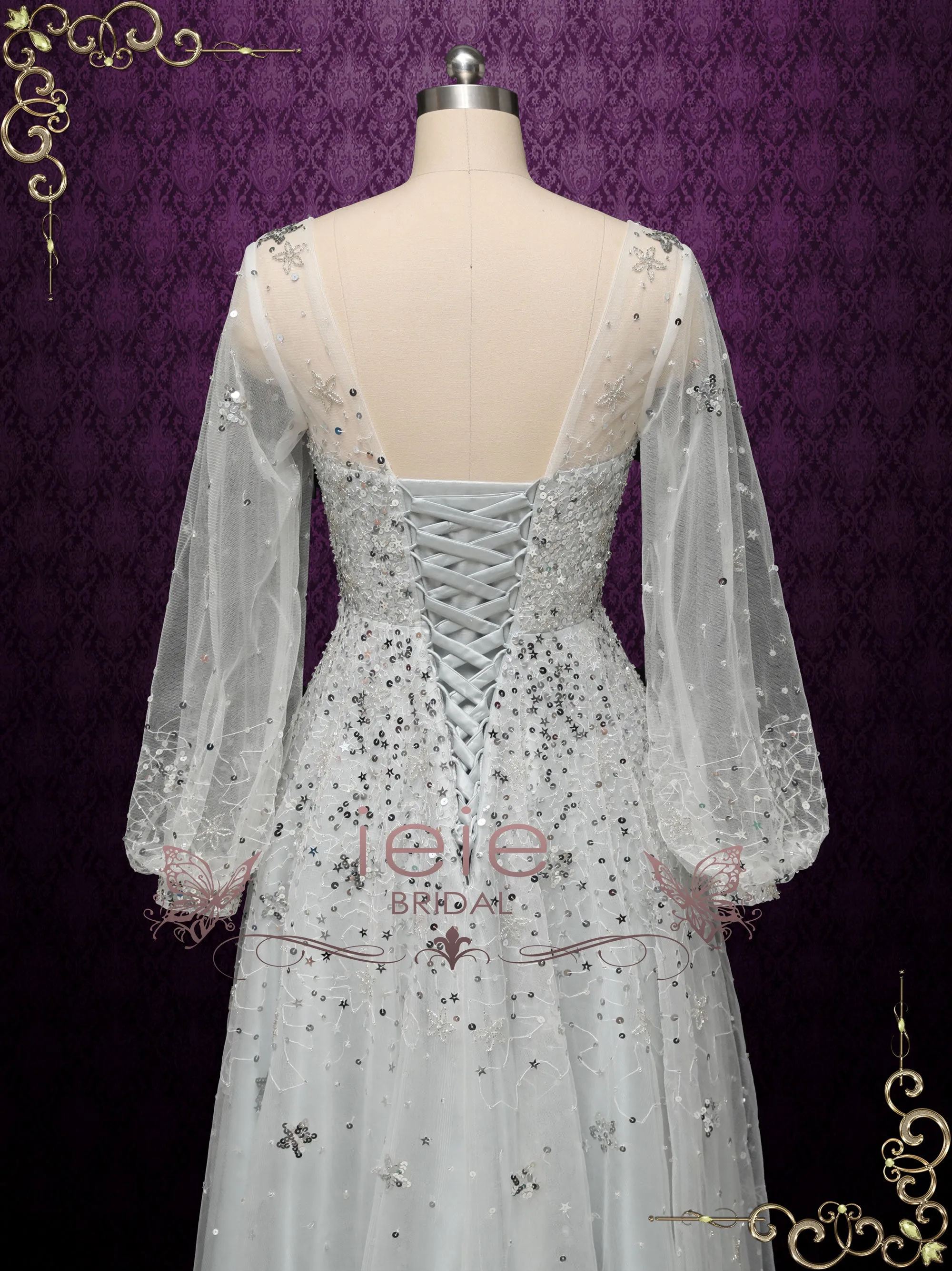 Silver Galaxy Themed Formal Evening Dress STARLIT
