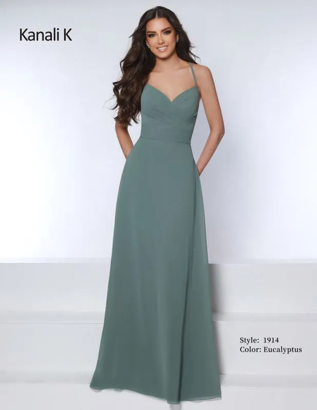 Size 12 Kanali K 1914 Eucalyptus Bridesmaid Dress