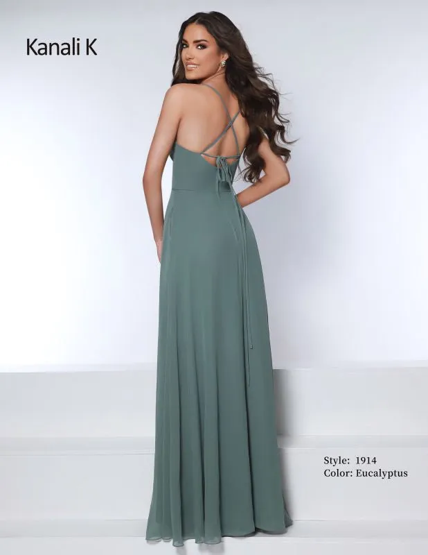 Size 12 Kanali K 1914 Eucalyptus Bridesmaid Dress
