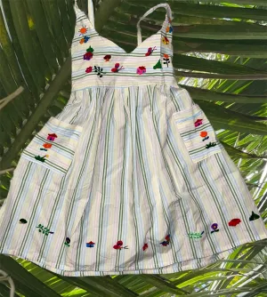 Size 3-4T Striped Unique Embroidered Dress from El Salvador