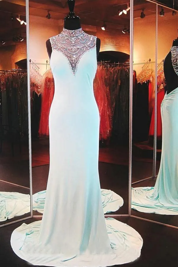 Sleeveless Chiffon Backless Long Prom Dress Evening Dresses PG306
