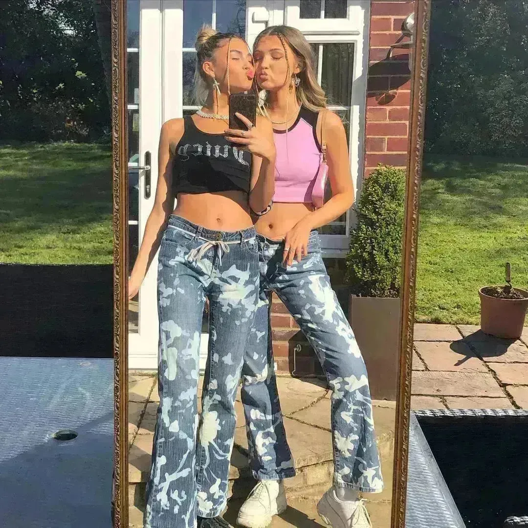 Slim Fit Slimming Versatile Personality Bootcut Jeans Pants women