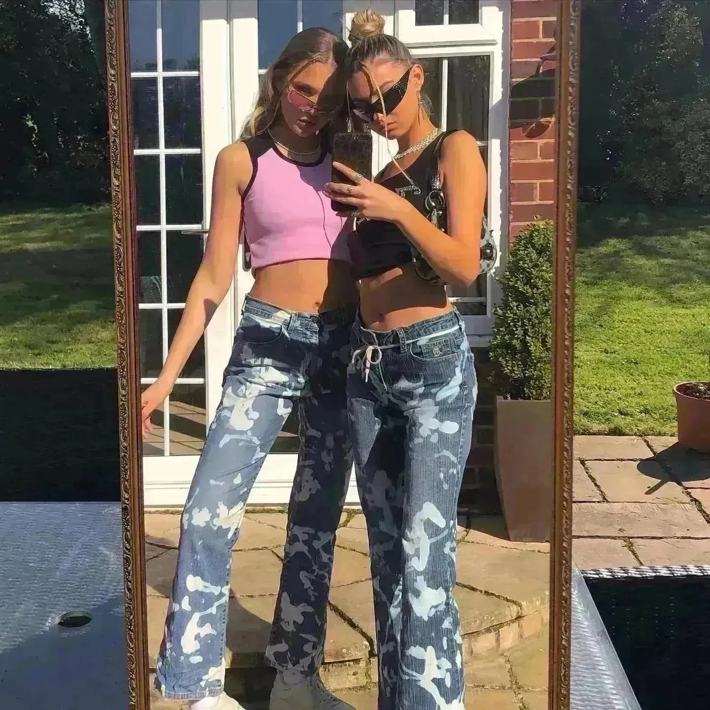 Slim Fit Slimming Versatile Personality Bootcut Jeans Pants women