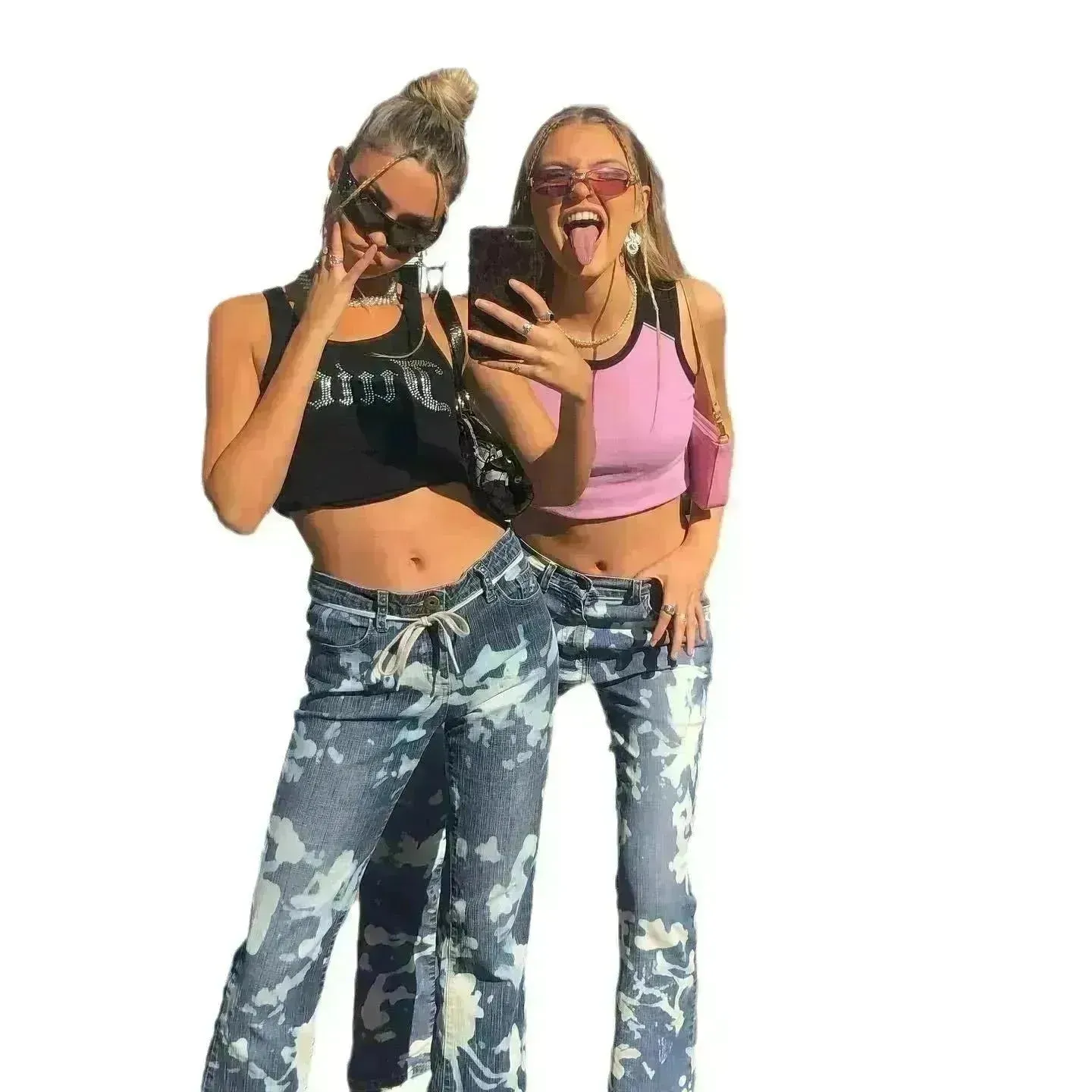 Slim Fit Slimming Versatile Personality Bootcut Jeans Pants women