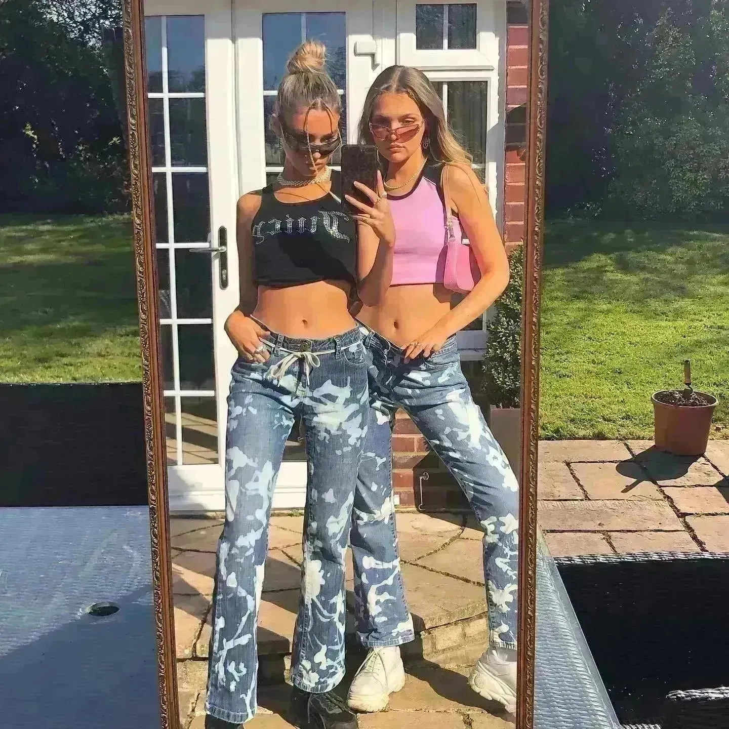 Slim Fit Slimming Versatile Personality Bootcut Jeans Pants women