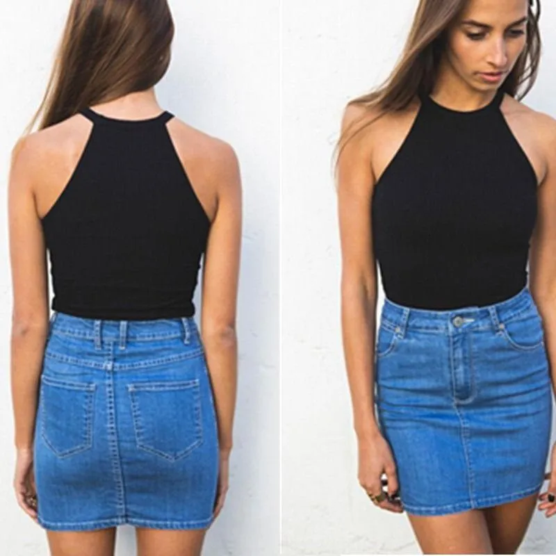Solid Black Halter Top