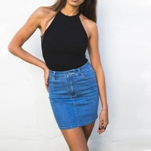 Solid Black Halter Top