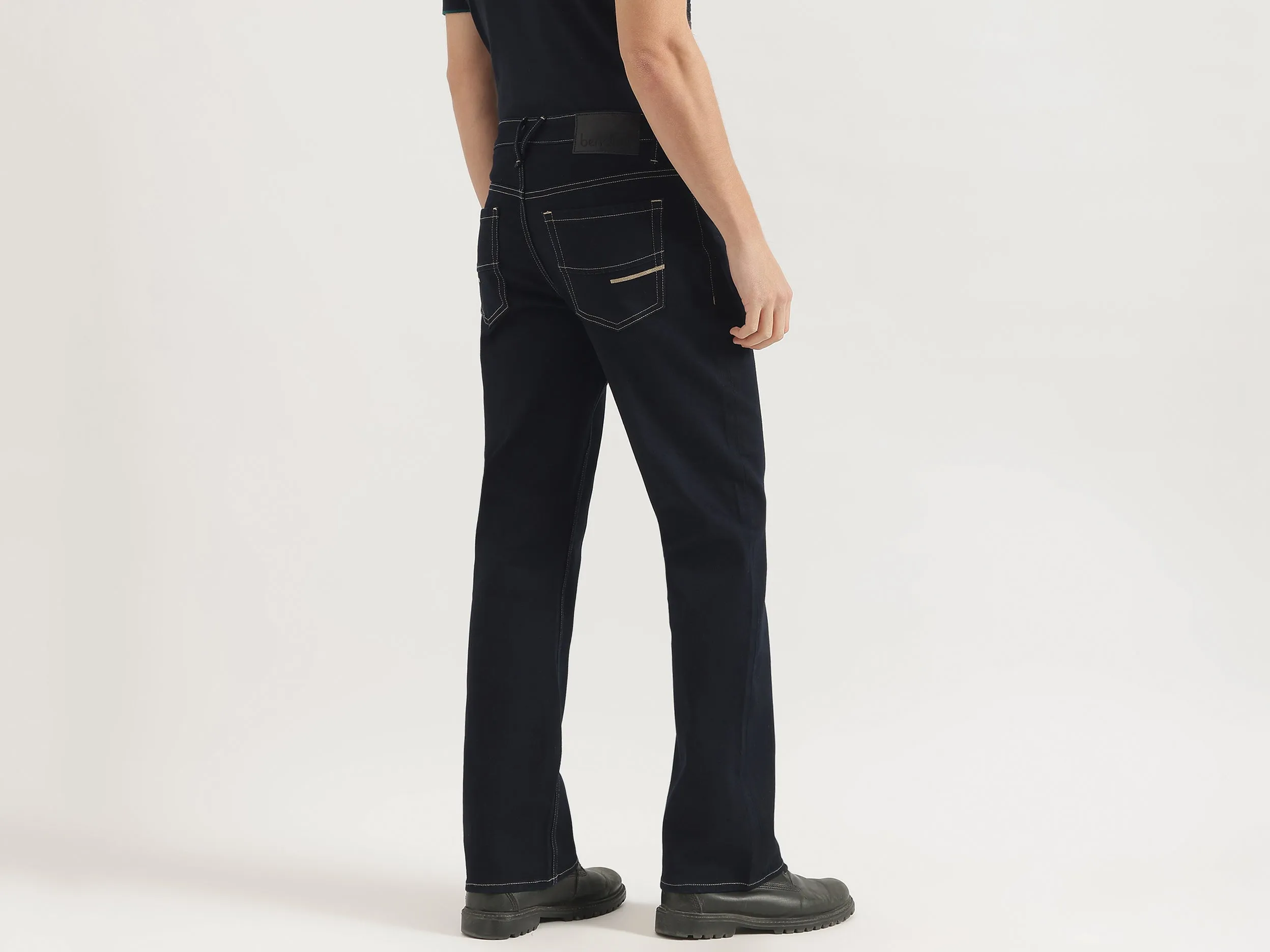 Solid Bootcut Fit Jeans