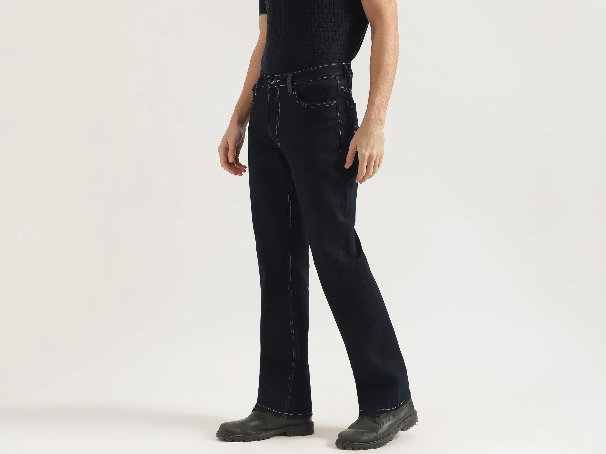 Solid Bootcut Fit Jeans