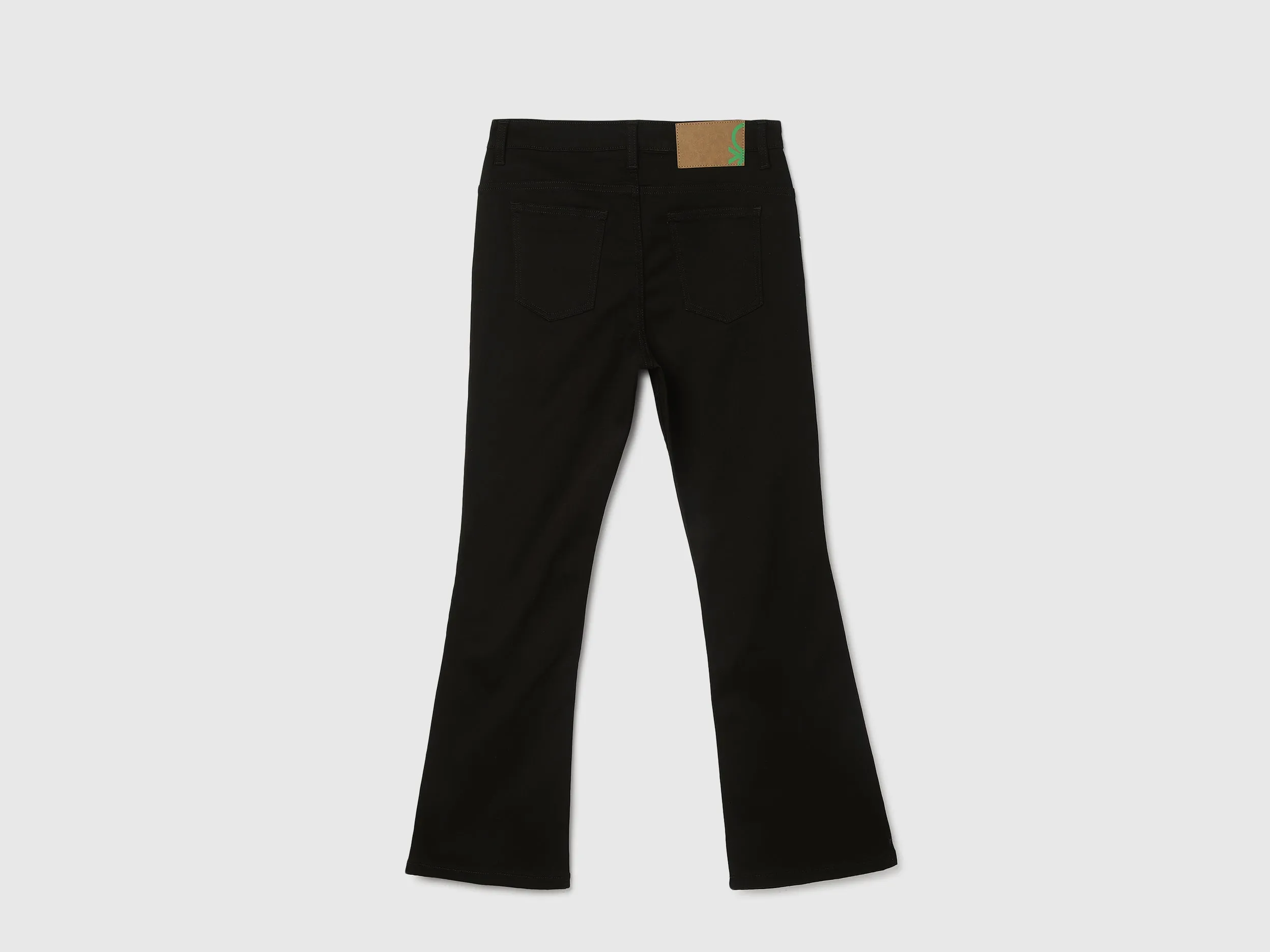 Solid Mid Waist Bootleg Jeans