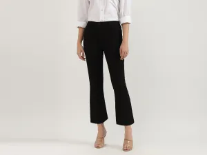 Solid Mid Waist Bootleg Jeans