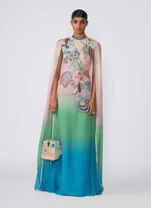 Sorbet aurora chiffon gown