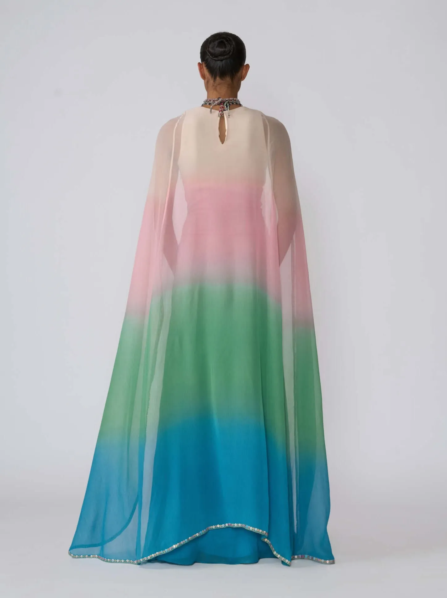 Sorbet aurora chiffon gown