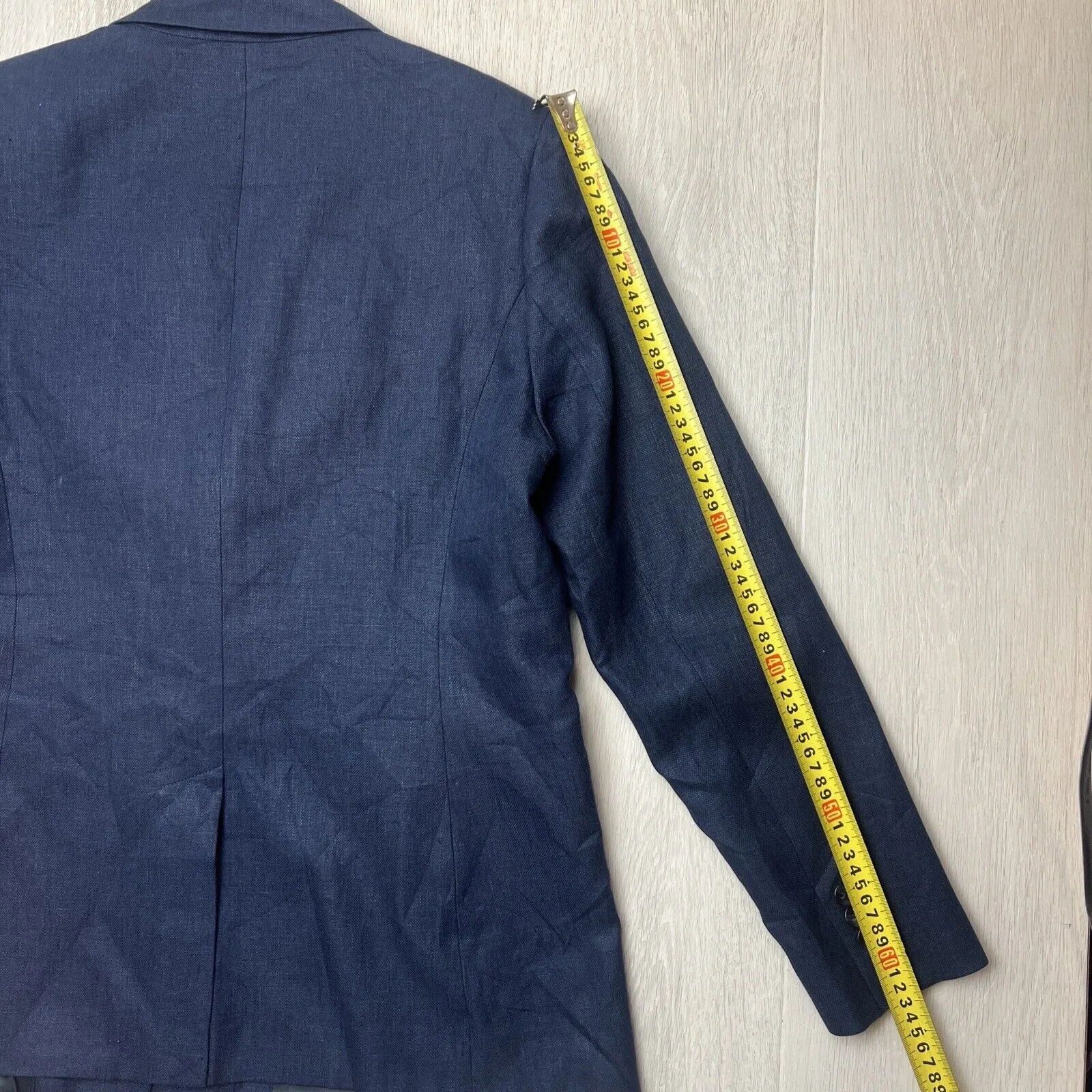 Sportscraft Womens 100% Linen Frey Blue Blazer Jacket Size 14 (New RRP $369)