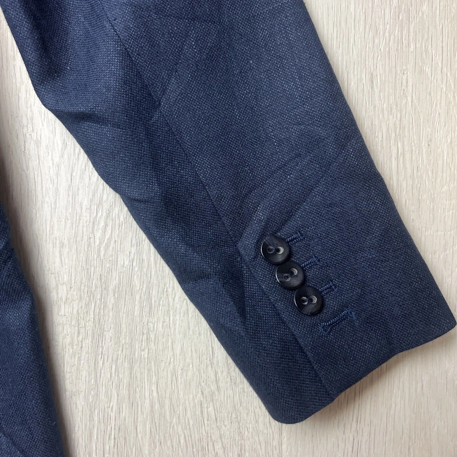 Sportscraft Womens 100% Linen Frey Blue Blazer Jacket Size 14 (New RRP $369)