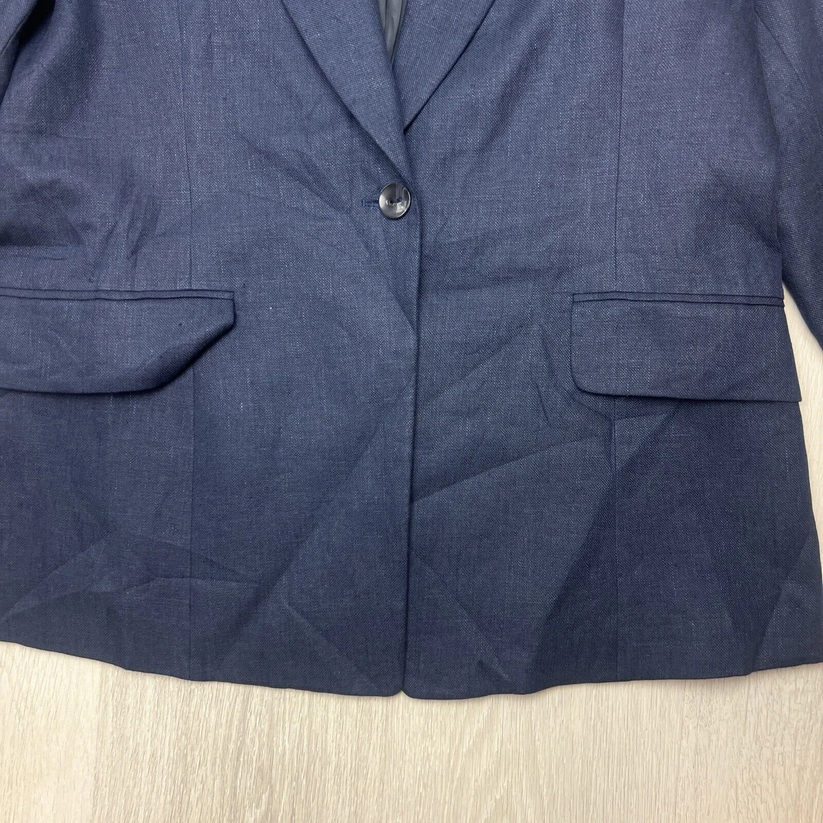 Sportscraft Womens 100% Linen Frey Blue Blazer Jacket Size 14 (New RRP $369)