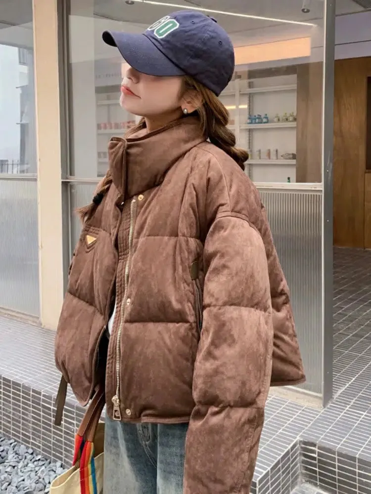 Stand Collar Short Down Puffer Jacket