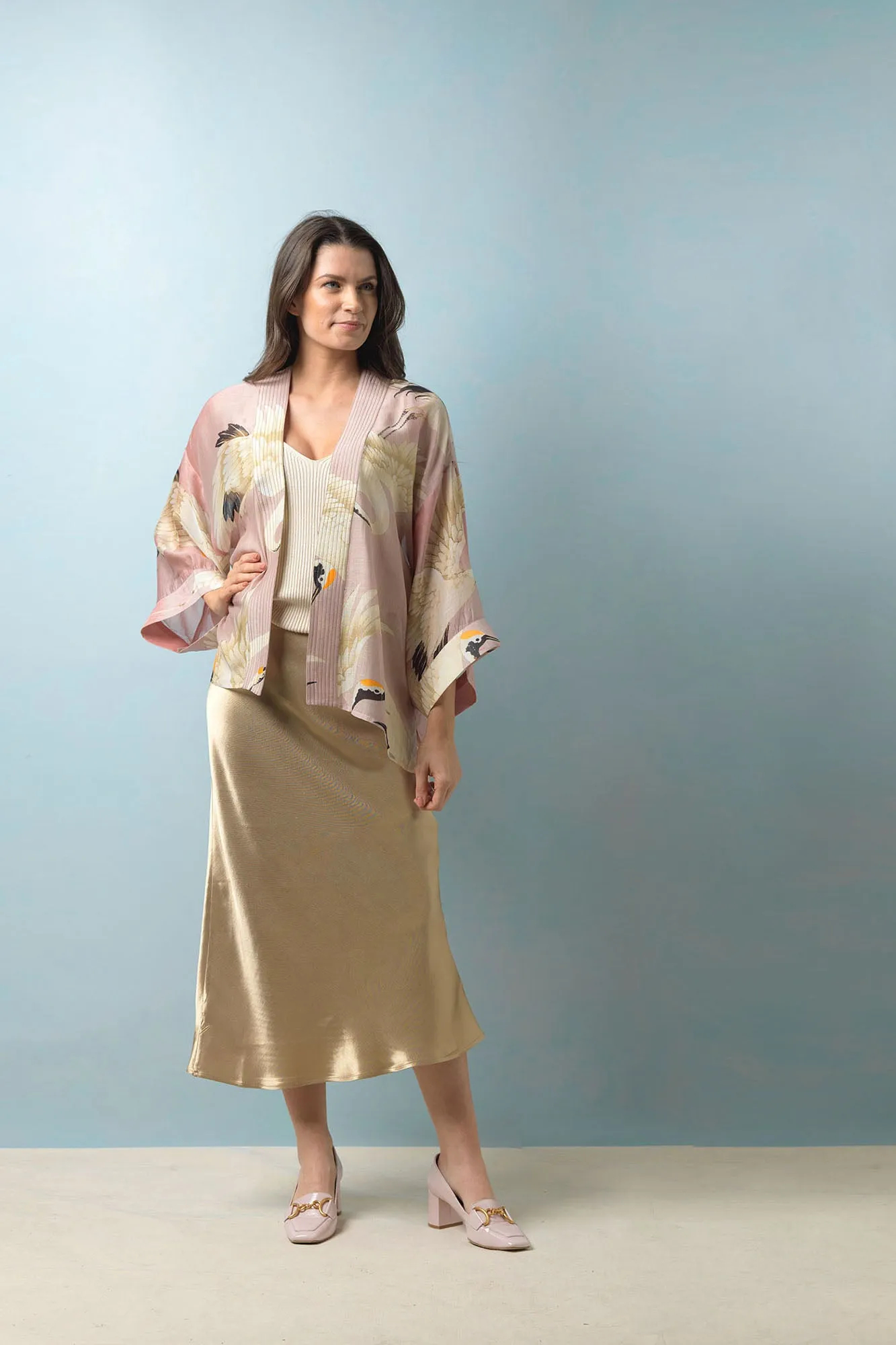 Stork Plaster Pink Kimono