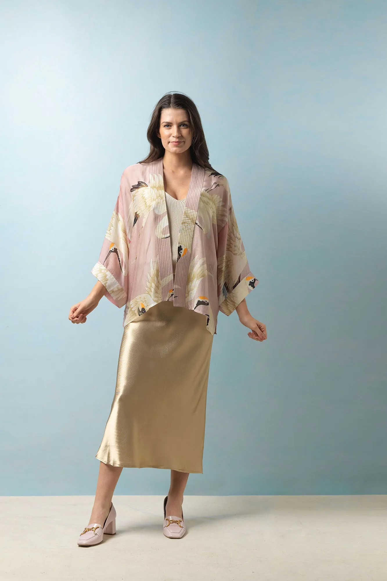 Stork Plaster Pink Kimono