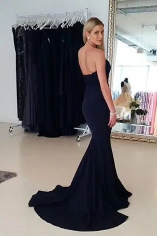 Strapless Mermaid Prom Gown with Sweep Train