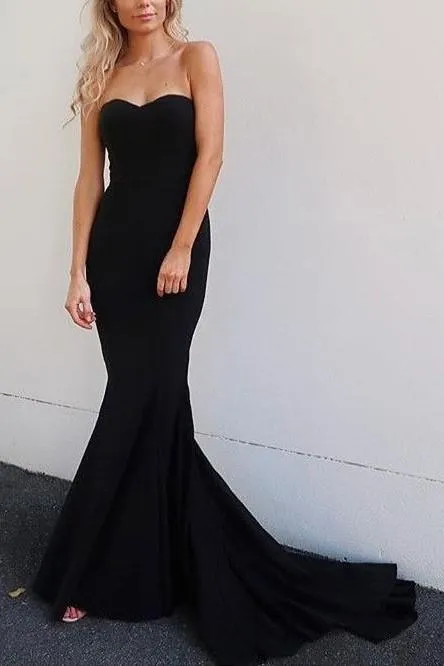 Strapless Mermaid Prom Gown with Sweep Train