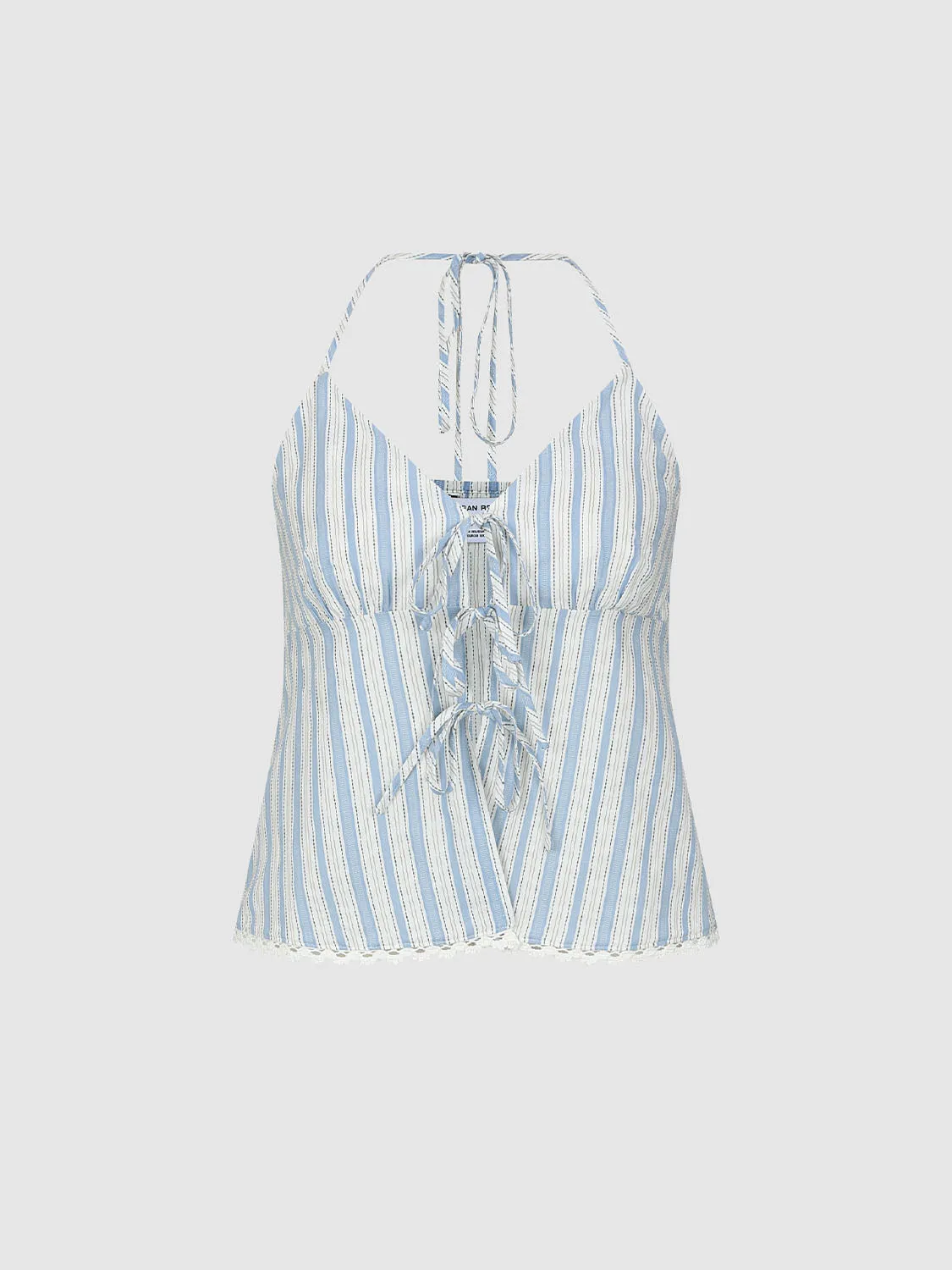 Striped Halter Neck Cami Tops