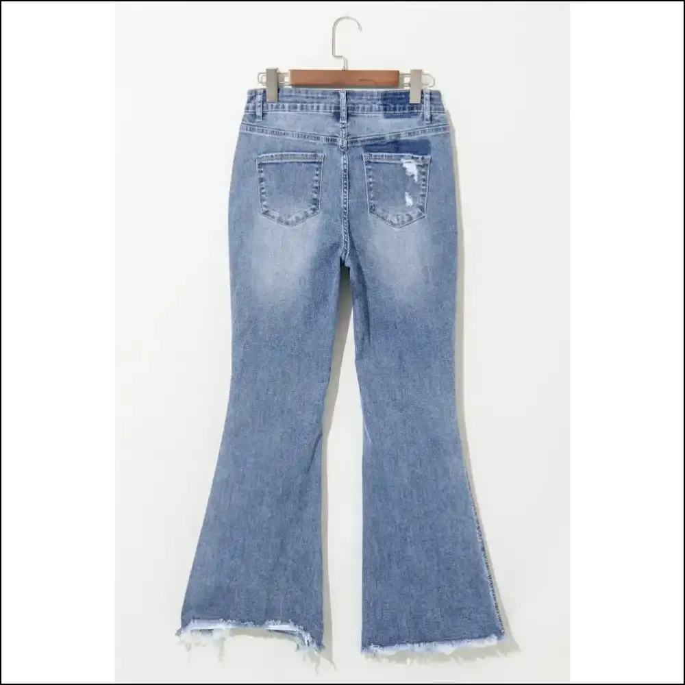 Strut your Stuff in Needful Things' Chic Distressed Raw Hem Bootcut Jeans 😎