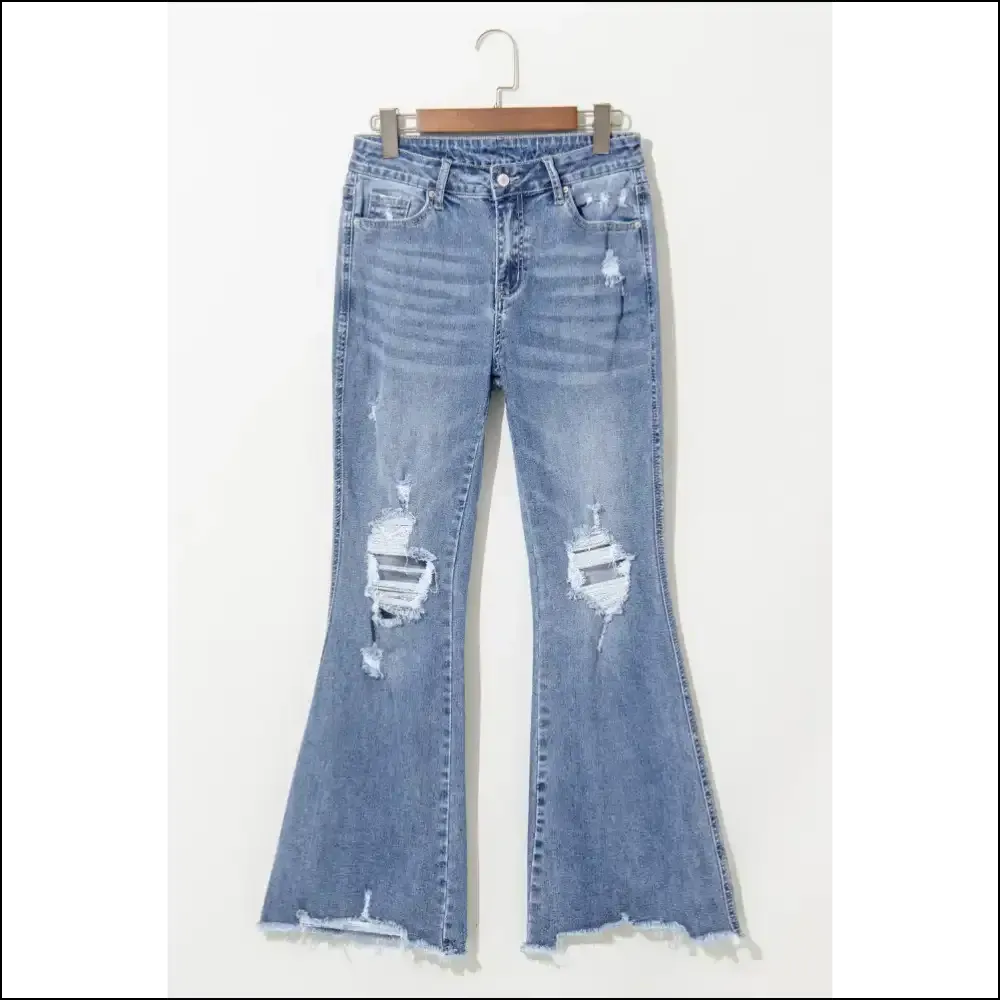 Strut your Stuff in Needful Things' Chic Distressed Raw Hem Bootcut Jeans 😎